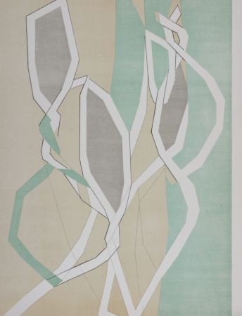 Litografia Beaudin - Composition en vert, 1962