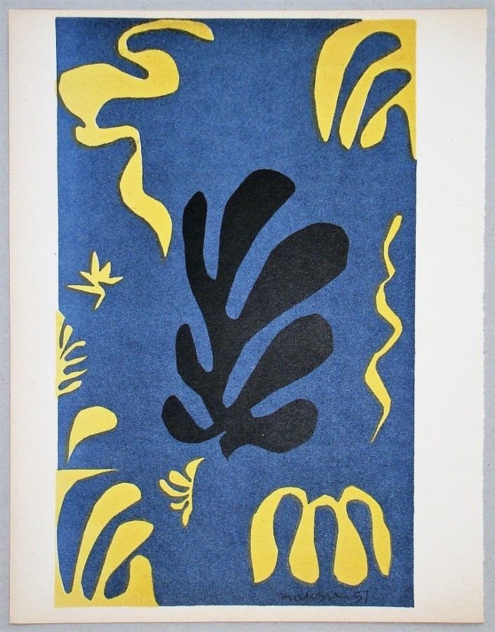 Litografia Matisse - Composition fond bleu, 1951
