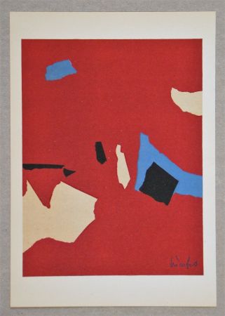 Litografia De Stael - Composition fond rouge