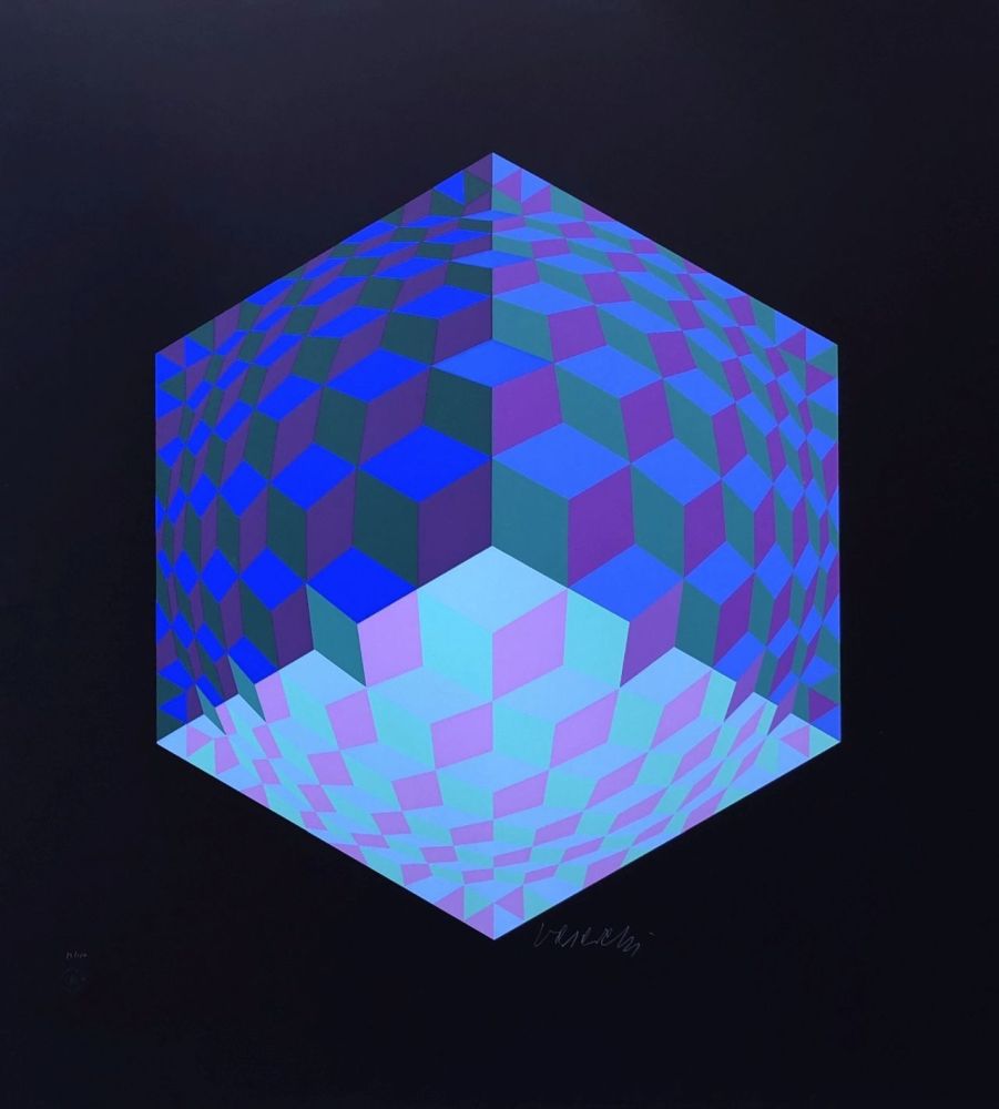 Serigrafia Vasarely - Composition géométrique 