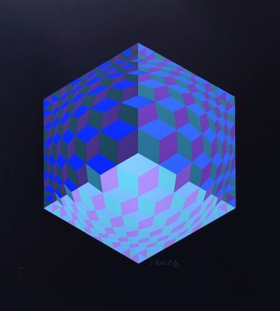 Serigrafia Vasarely - Composition géométrique 