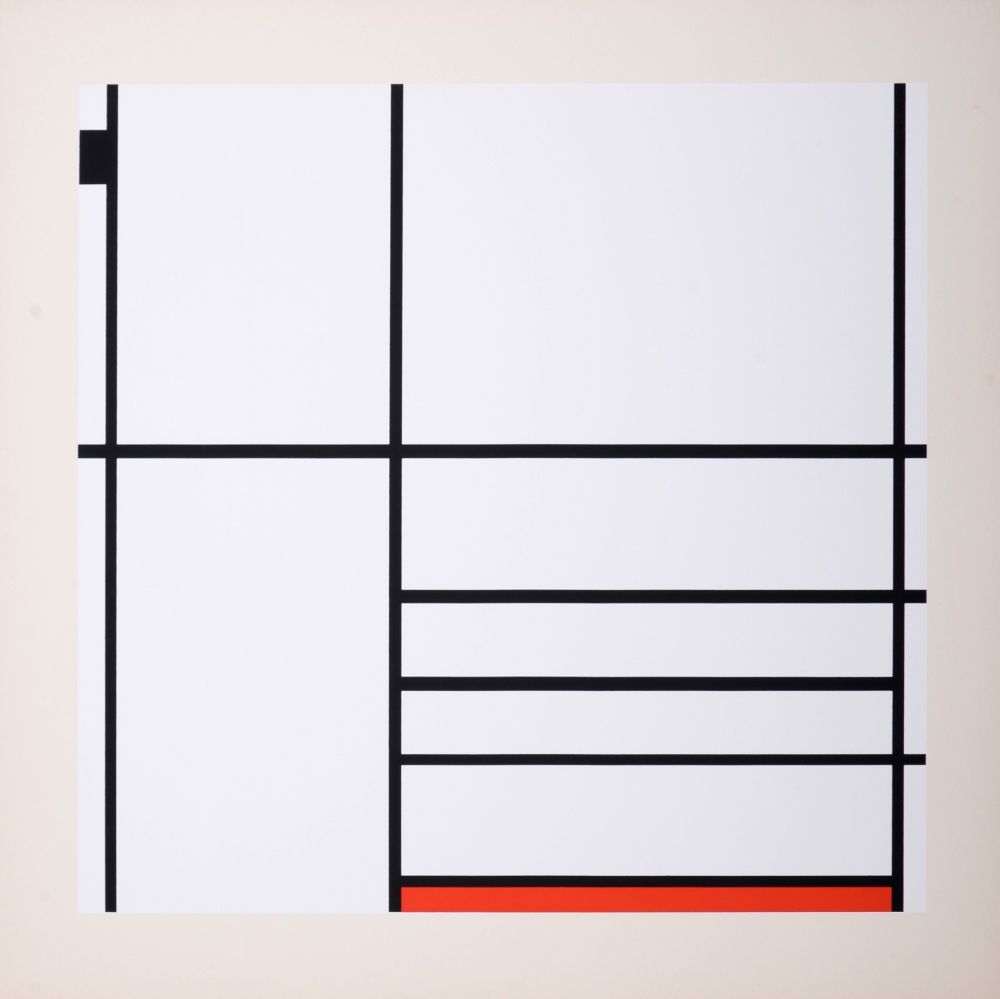 Serigrafia Mondrian - Composition in White, Black, and Red, 1936 (1967)