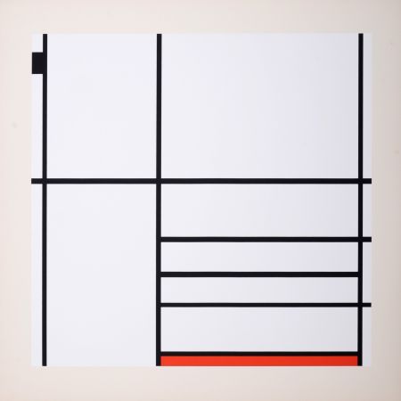 Serigrafia Mondrian - Composition in White, Black, and Red, 1936 (1967)