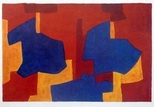 Litografia Poliakoff - Composition jaune bleue et rouge