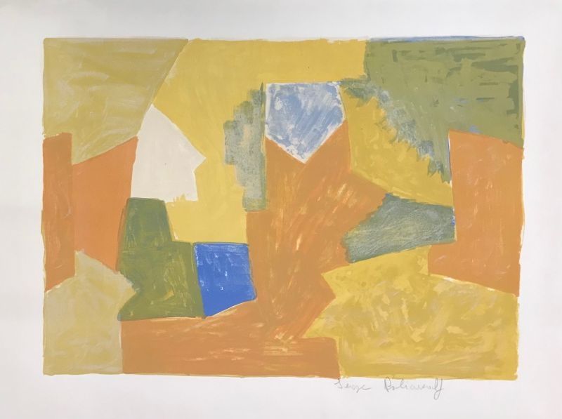 Litografia Poliakoff - Composition jaune, Orange et Verte L14 