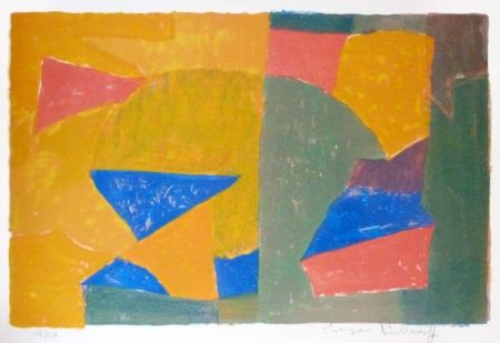 Litografia Poliakoff - Composition jaune, verte, bleue et rouge