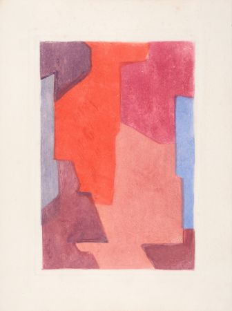 Acquaforte E Acquatinta Poliakoff - Composition mauve bleue et rouge, Parménide, 1964 (#E)