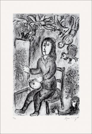 Litografia Chagall - Composition noire