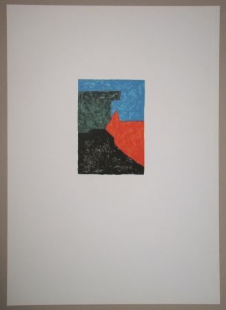 Litografia Poliakoff - Composition noire, rouge, bleue et verte