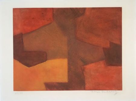 Incisione Poliakoff - Composition orange et rouge XXIX 