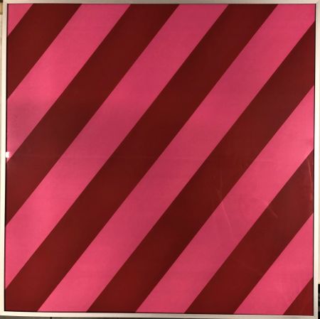 Litografia Mosset - Composition Red / Pink
