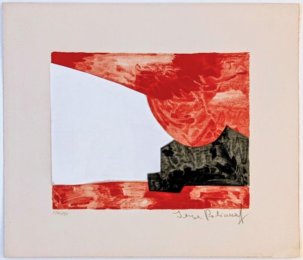 Litografia Poliakoff - Composition rouge, blanche et noire L42 