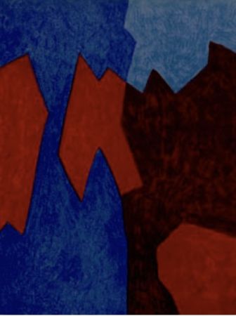 Litografia Poliakoff - Composition rouge et bleu