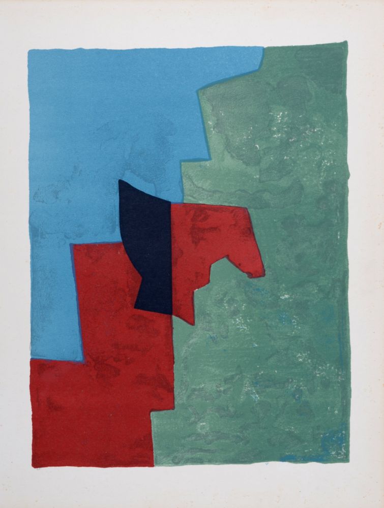 Litografia Poliakoff - Composition rouge, verte et bleue L32, 1961