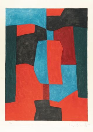 Litografia Poliakoff - Composition rouge, verte et bleue n°76