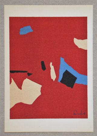 Litografia De Stael - Composition sur fond rouge