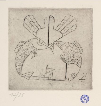 Acquaforte Survage - Composition surréaliste (D), c. 1930s