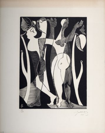 Incisione Su Legno Survage - Composition surréaliste XXVII,1934