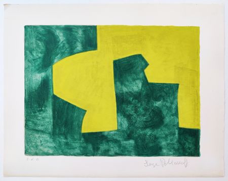 Litografia Poliakoff - Composition verte et jaune L60 