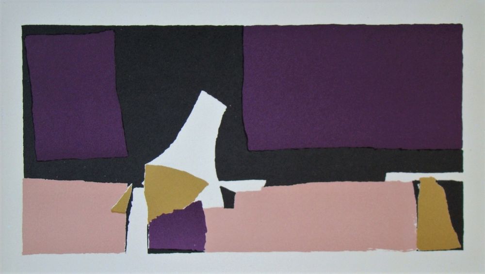 Litografia De Stael - Composition violette - 1952