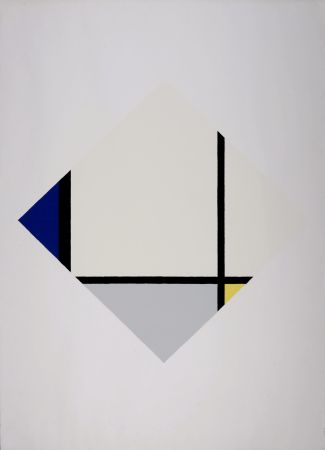 Serigrafia Mondrian - Composition with Blue and Yellow (Composition 1), c. 1960