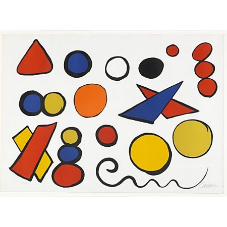 Litografia Calder - Composition with Circles, Triangles and other Shapes 