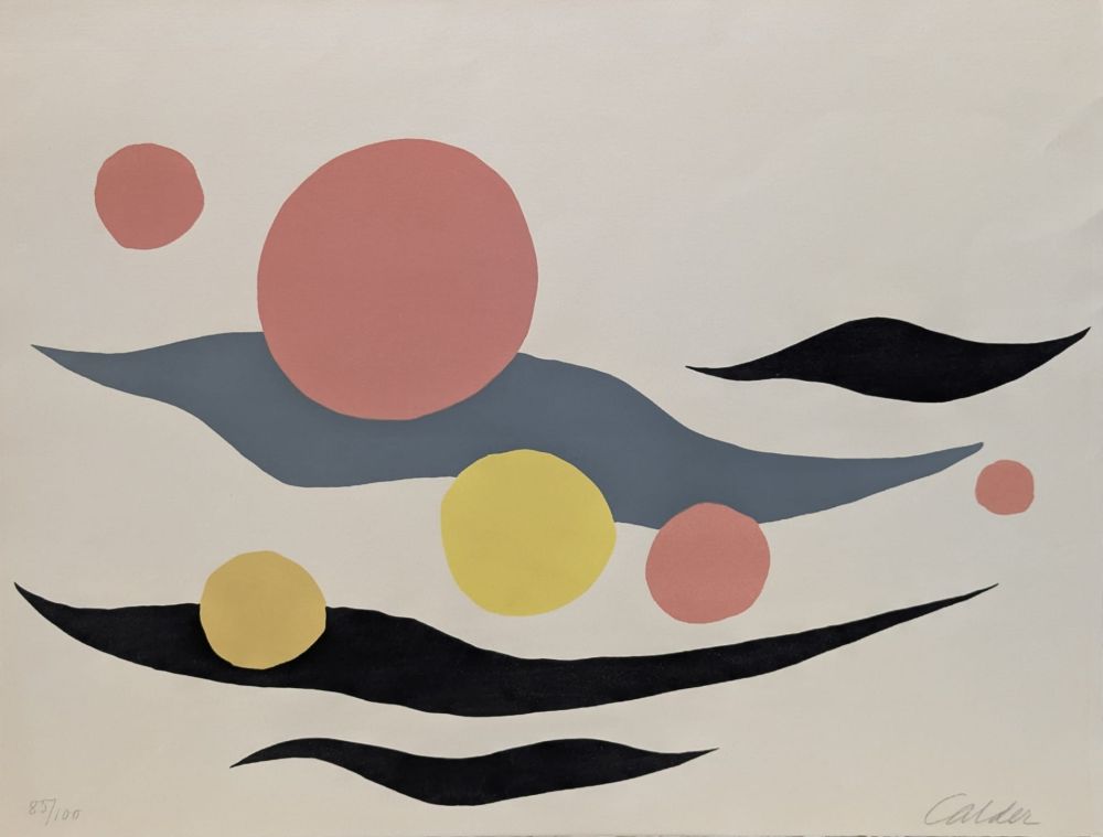 Litografia Calder - Composition with Clouds and Spheres 