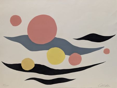 Litografia Calder - Composition with Clouds and Spheres 