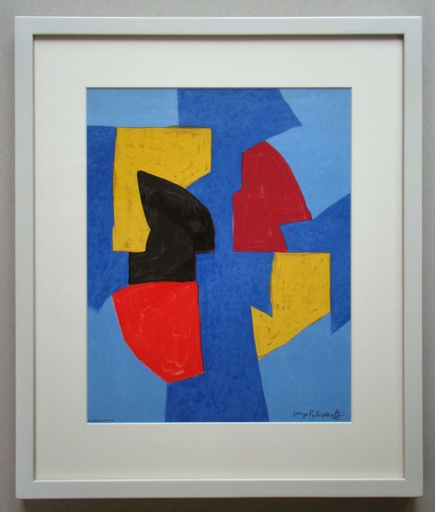 Litografia Poliakoff - Compsition bleue, rouge et jaune