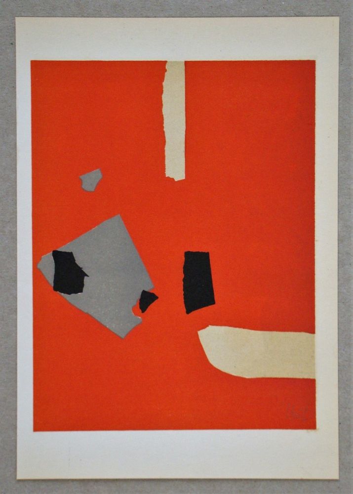 Litografia De Stael - Compsition sur fond orange