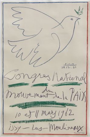 Litografia Picasso - Congrés National du Mouvement de la Paix