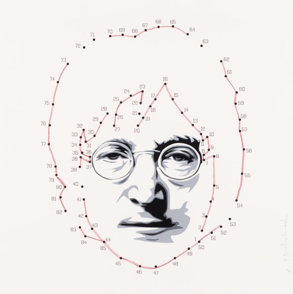 Serigrafia Mr Brainwash - Connecting Lennon - Red