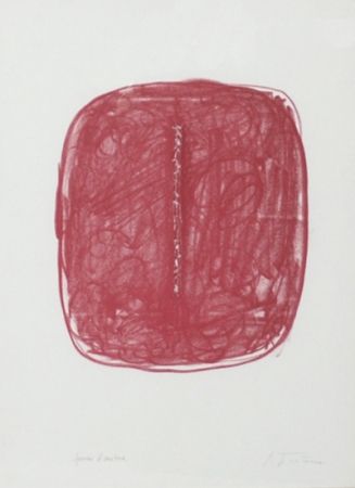 Litografia Fontana - Corrente (Rosso)
