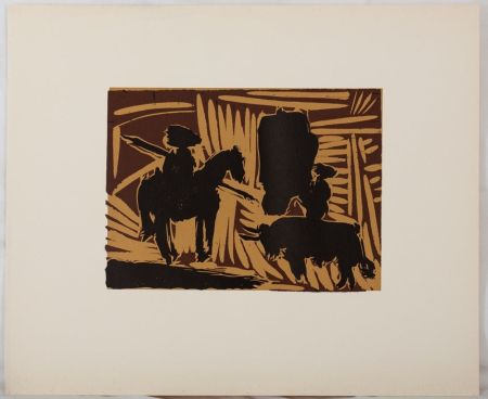 Linoincisione Picasso - Corrida : l'entrée du taureau