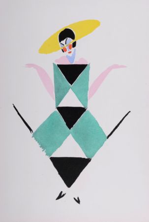 Pochoir Delaunay - Costumes (Y), 1969