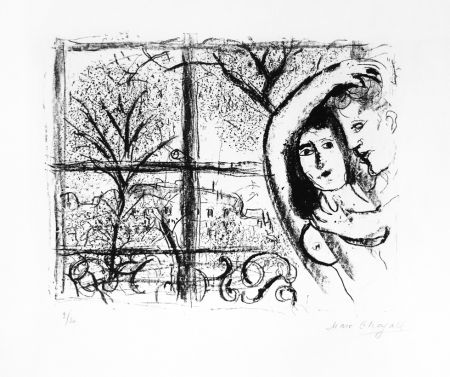 Litografia Chagall - Couple dans la fenête