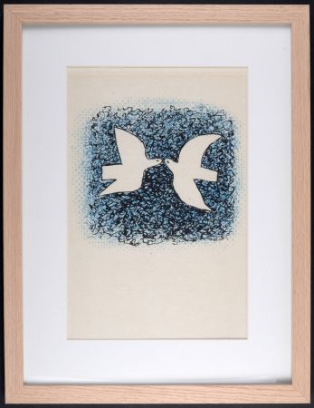 Litografia Braque - Couple d'oiseaux, 1963 - Framed