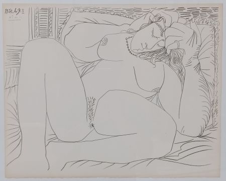 Litografia Picasso - Couples and female nudes I