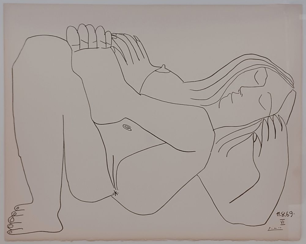 Litografia Picasso - Couples and female nudes VI