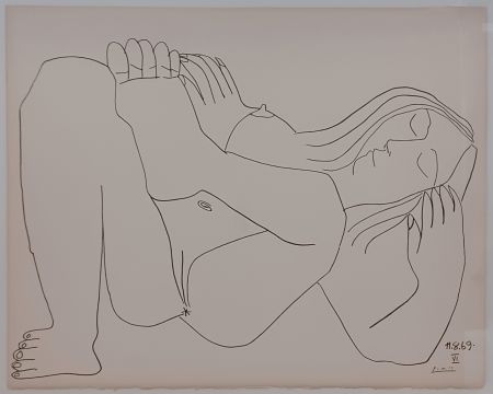 Litografia Picasso - Couples and female nudes VI