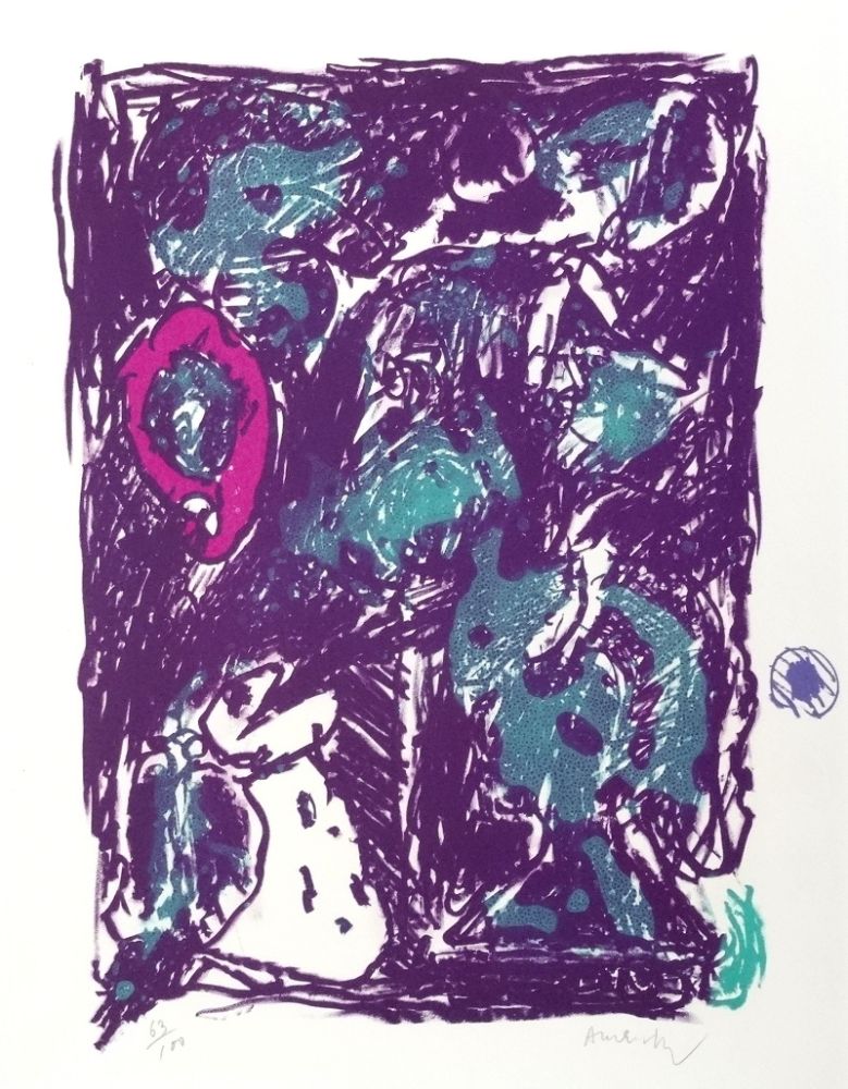 Litografia Alechinsky - Crayon sur coquille - Le rare heureux