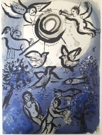 Litografia Chagall - Creation - Adam and Eve