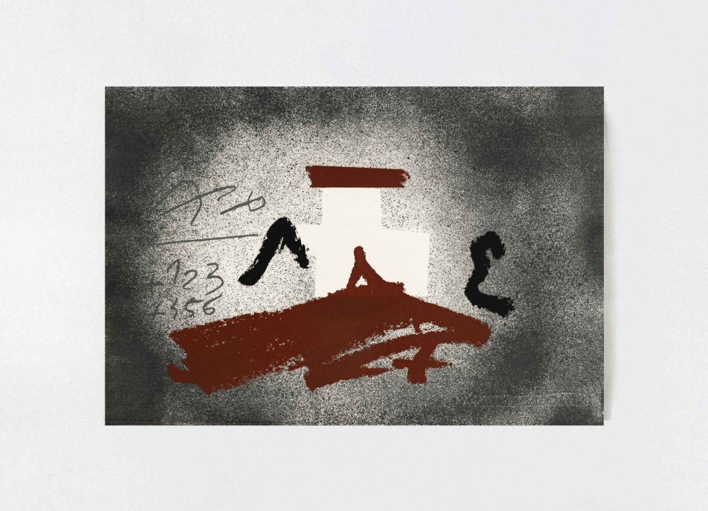 Incisione Tàpies - Croix blanche