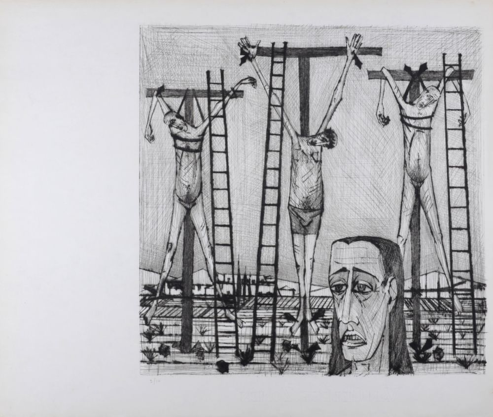Incisione Buffet - Crucifixion, La Passion du Christ, 1954