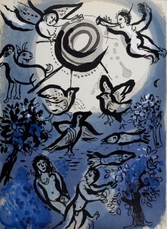 Litografia Chagall - Création, 1960