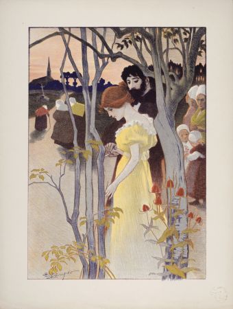 Litografia Balluriau - Crépuscule, 1897