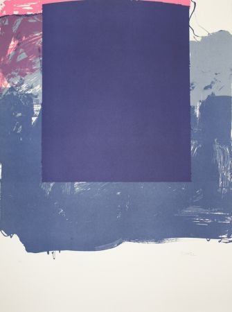 Litografia Borrell Palazón - Cuadrado azul (Blue Square)