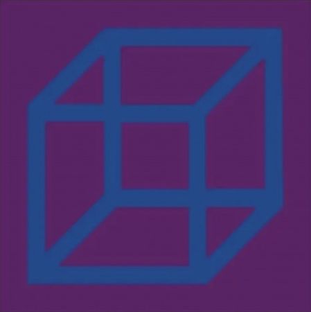 Linoincisione Lewitt - Cubes in Color on Color (Purple/Blue)