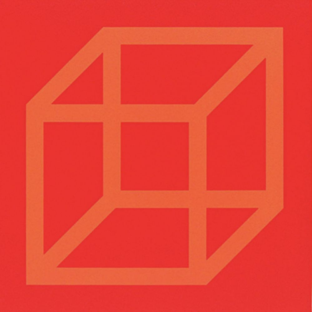 Linoincisione Lewitt - Cubes in Color on Color (Yellow/Red)_copy