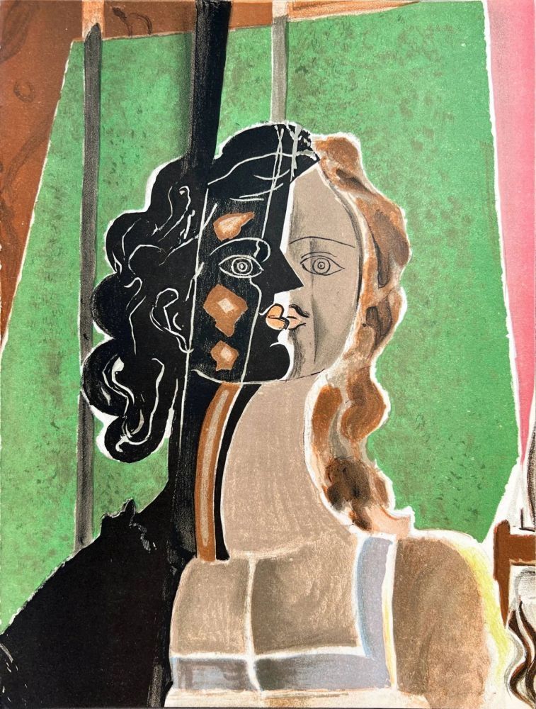 Litografia Braque - Cubist Portrait